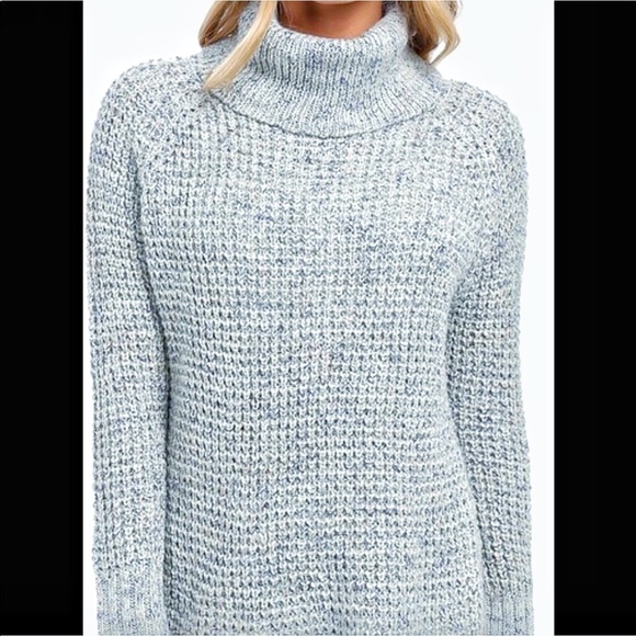 Free People Turtleneck Sweater Baby Blue Medium - Picture 2 of 8